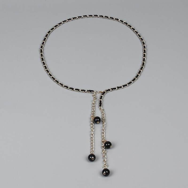 

Bead Charm Waist Chain Belt, Gold