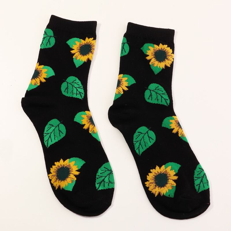 

Guys Sunflower Pattern Socks, Black