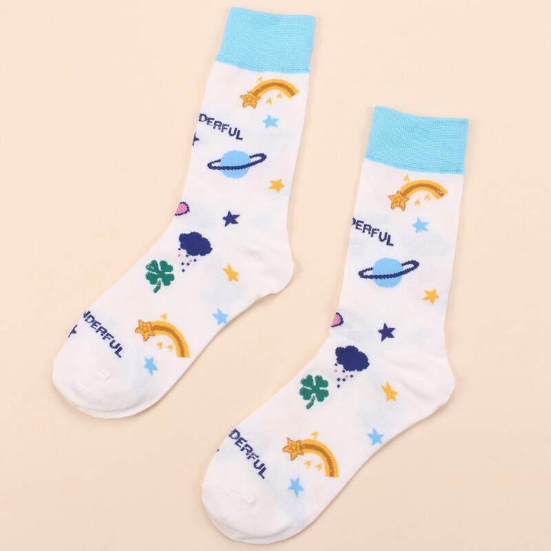 

Planet Pattern Socks, White