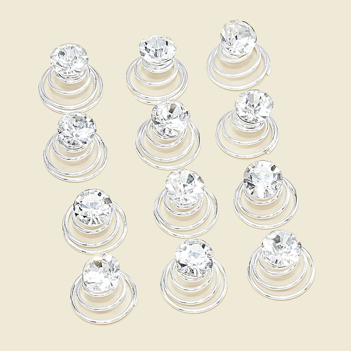 

12pcs Rhinestone Decor Hair Accessory, Silver