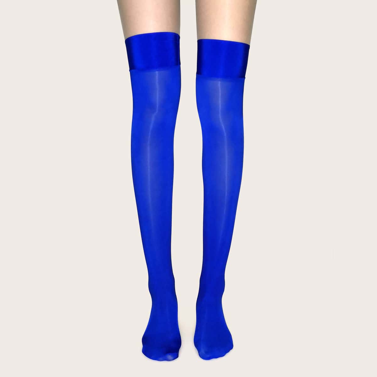 

Mesh Long Stockings, Blue