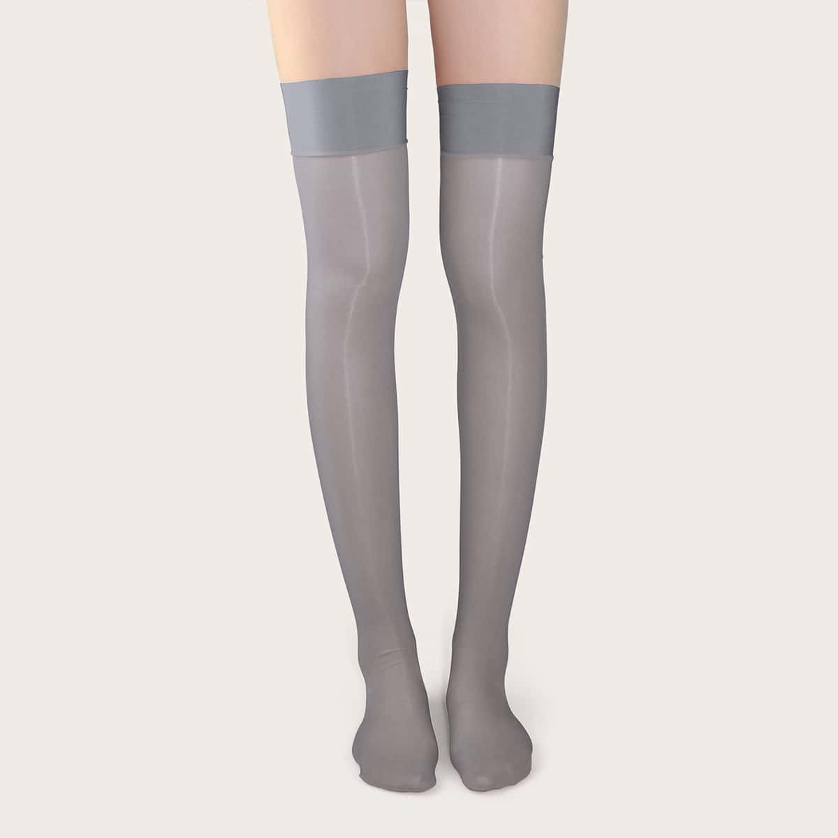 

Mesh Long Stockings, Grey