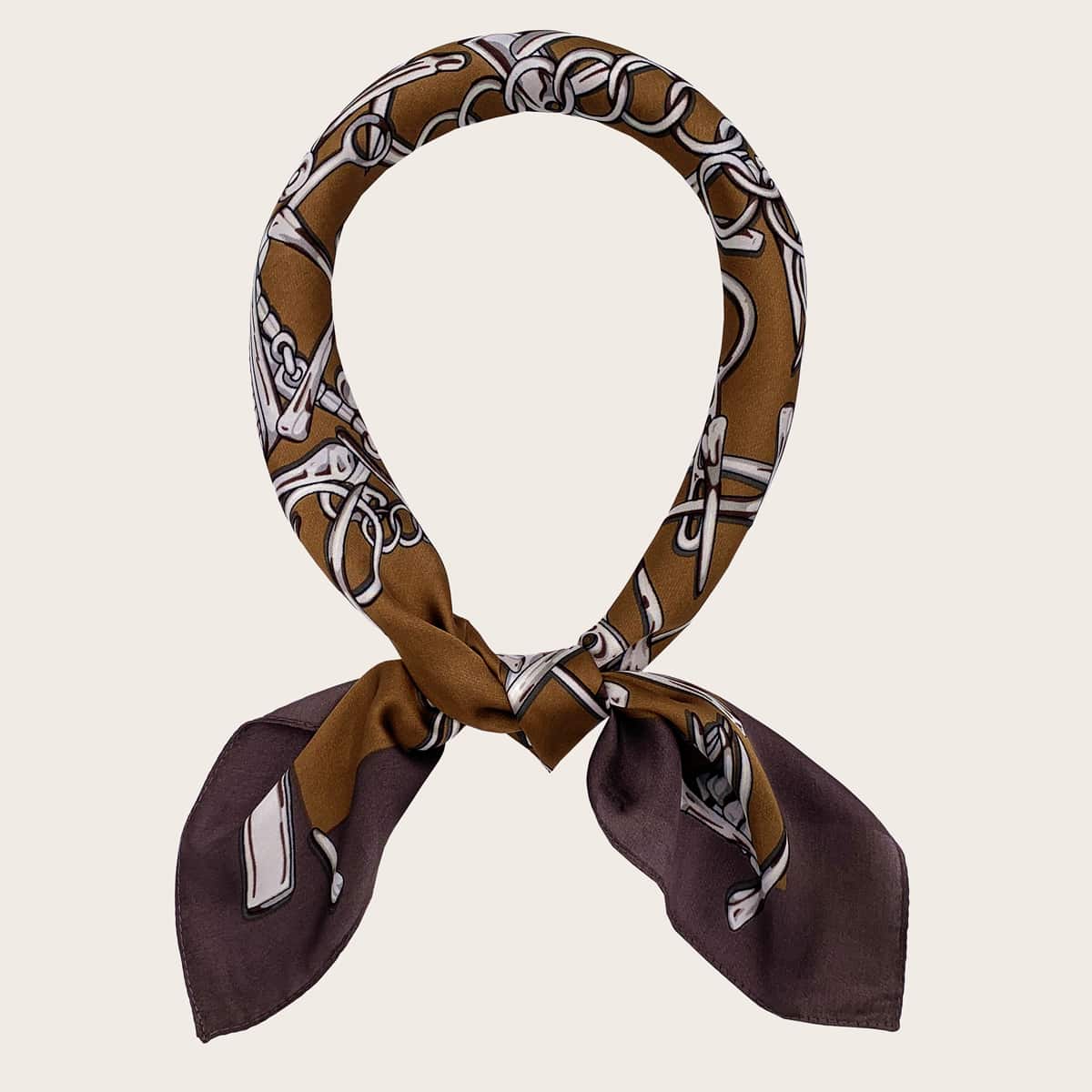 

Chain Print Bandana, Coffee brown