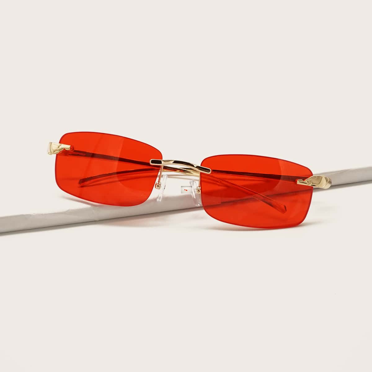 

Rimless Rectangle Frame Sunglasses