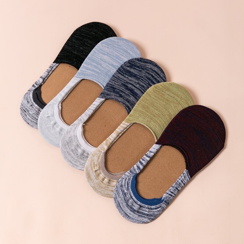 

5pairs Guys Invisible Socks, Multicolor