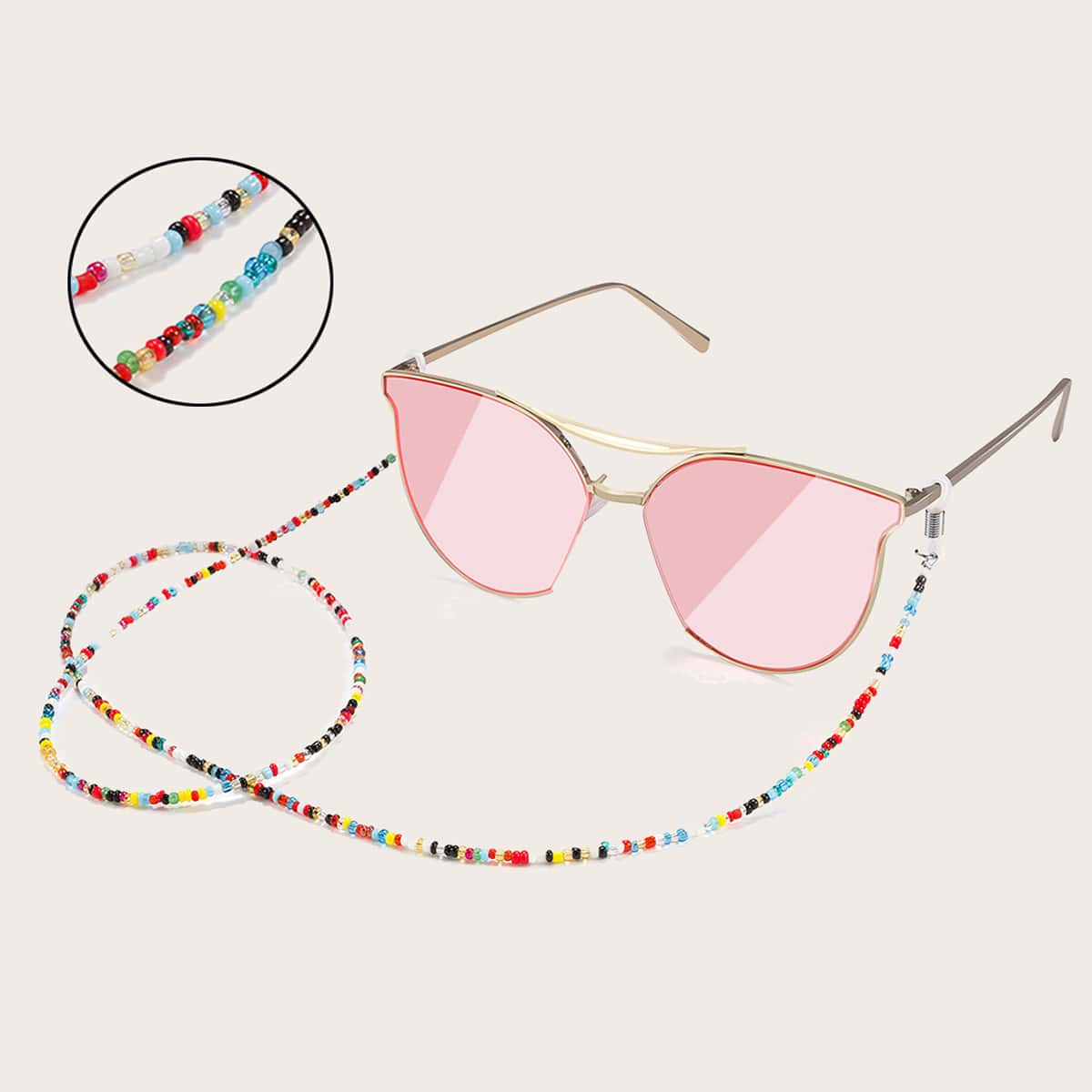 

Colorful Beaded Glasses Chain, Multicolor