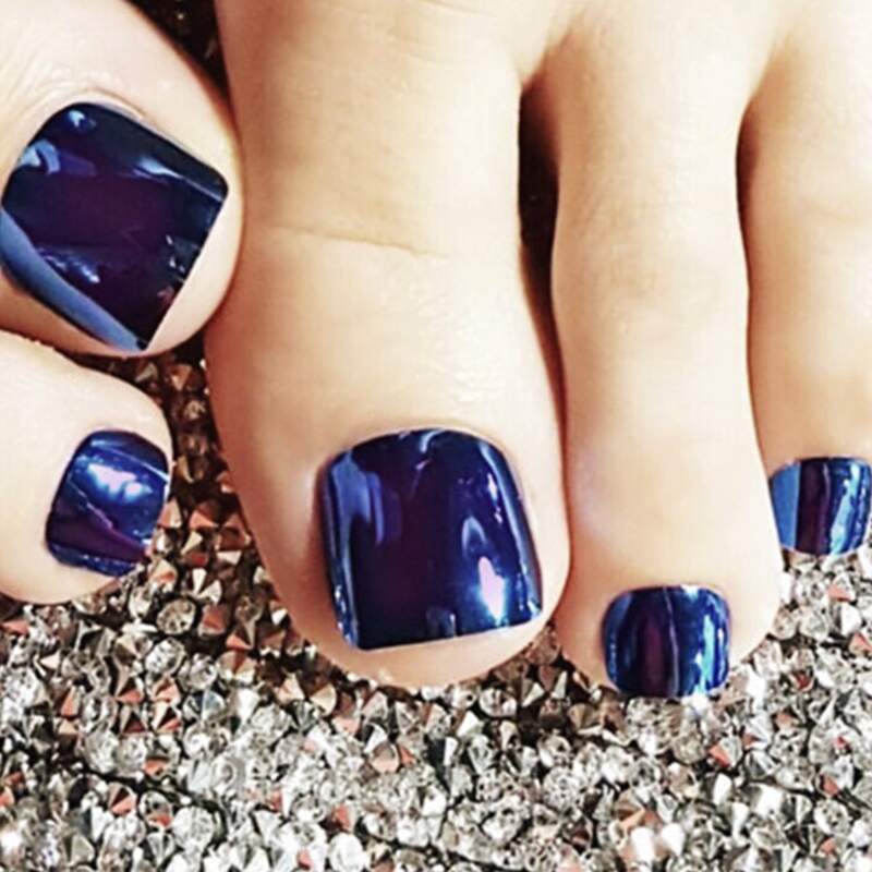 

24pcs Fake Nails & Double Sided Tape, Blue