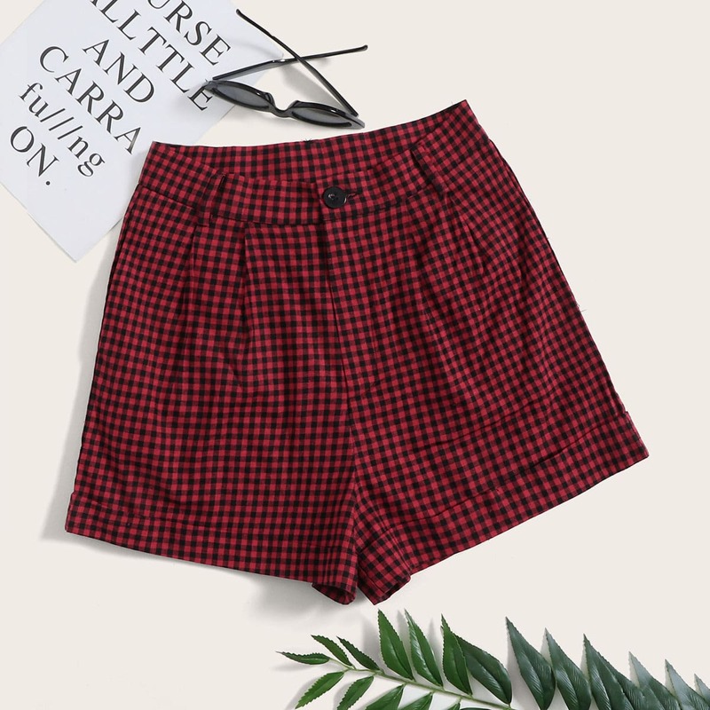 

Gingham Button Shorts, Multicolor