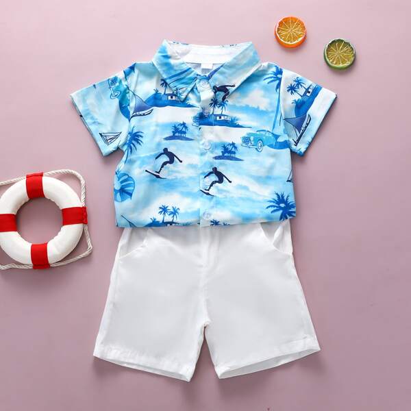 

Toddler Boys Tropical Print Shirt & Shorts, Multicolor