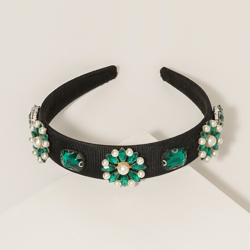 

Faux Pearl & Rhinestone Flower Decor Hair Hoop, Multicolor