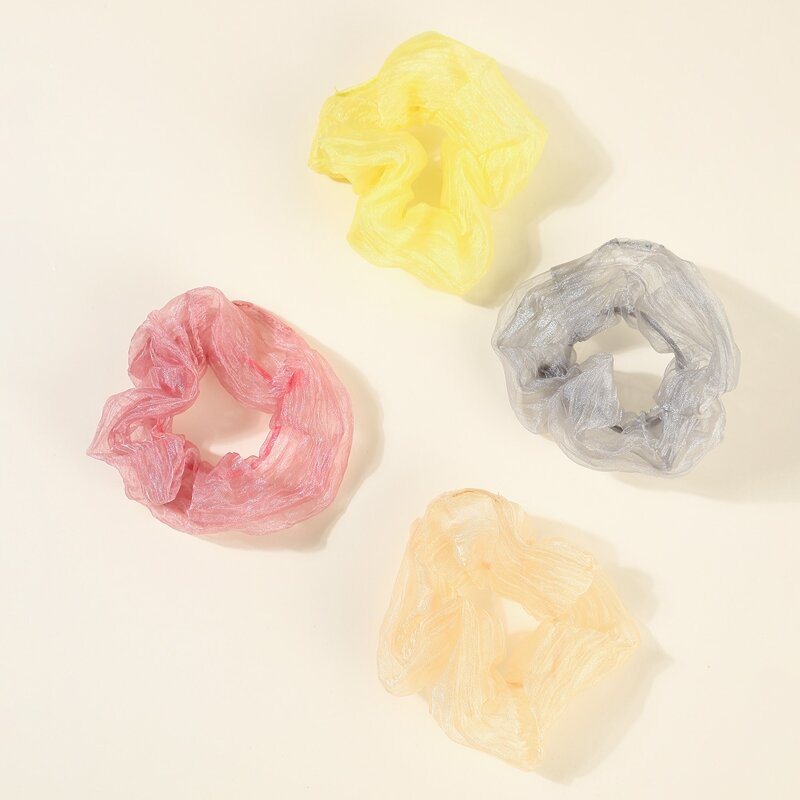 

4pcs Simple Scrunchie, Multicolor