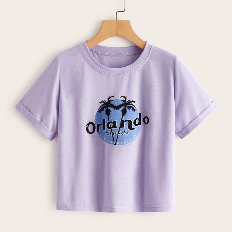 

Letter Graphic Purple Tee