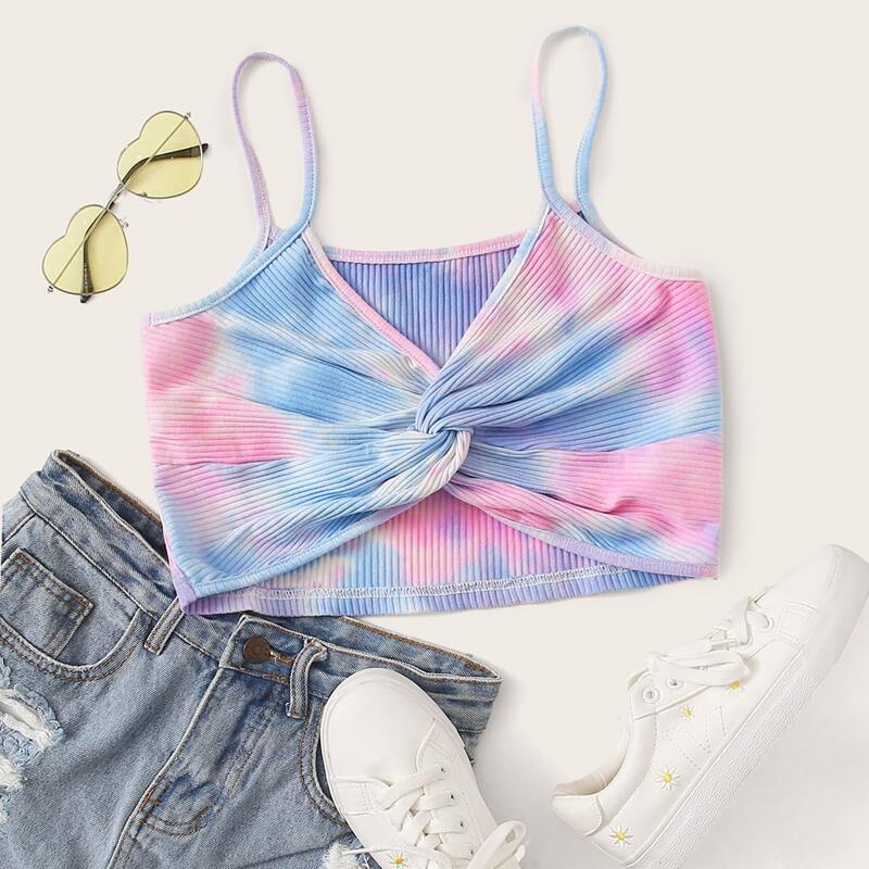 

Tie Dye Twist Front Cami, Multicolor