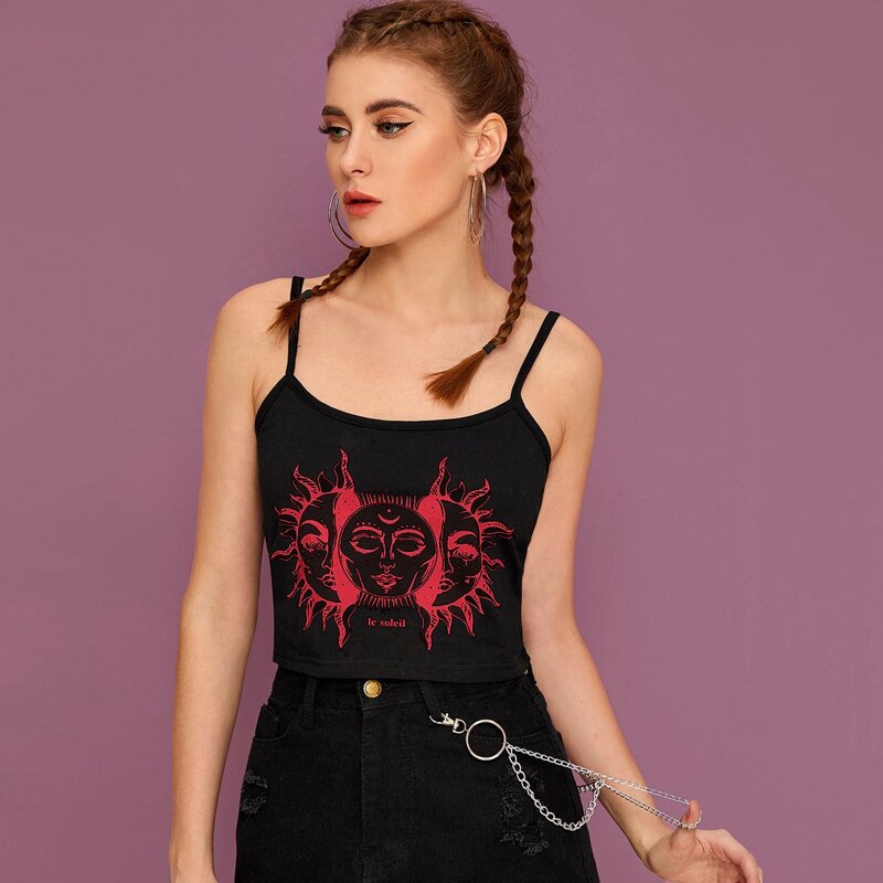 

Sun Graphic Cami, Black