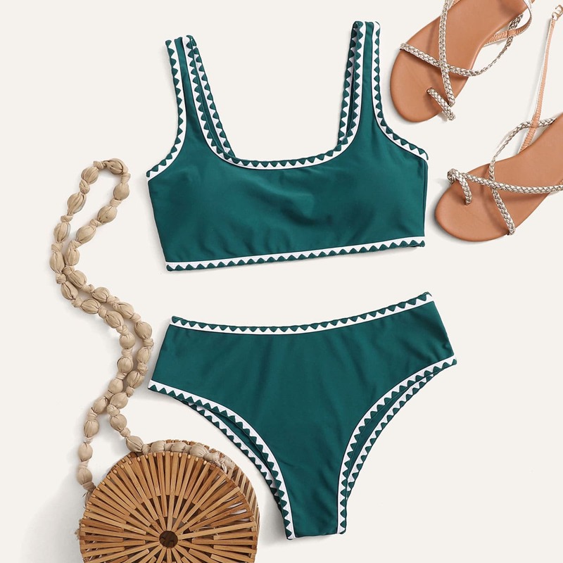 

Whip Stitch Bikini Swimsuit, Green