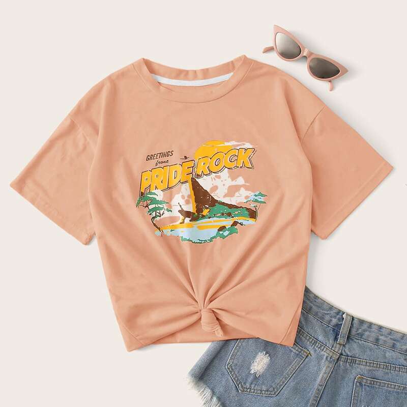

Letter Graphic Tee, Apricot