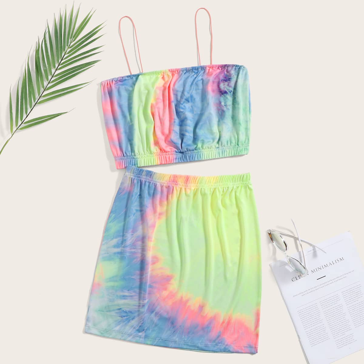 

Tie Dye Crop Cami & Skirt, Multicolor