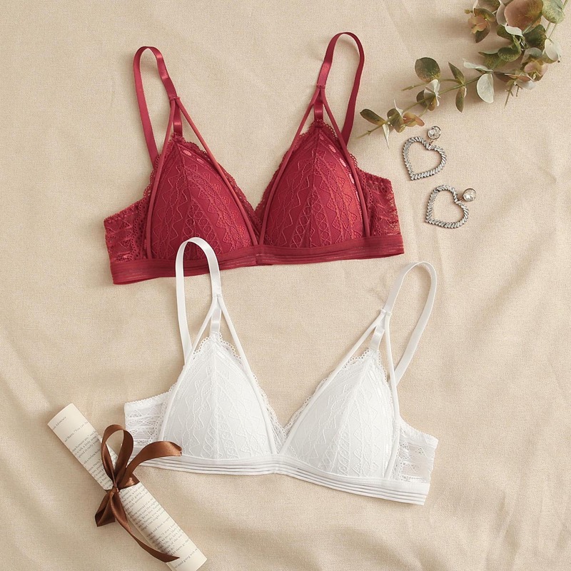 

2pack Lace Harness Bra Set, Multicolor