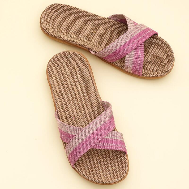 

Cross Strap Espadrille Sliders, Pink