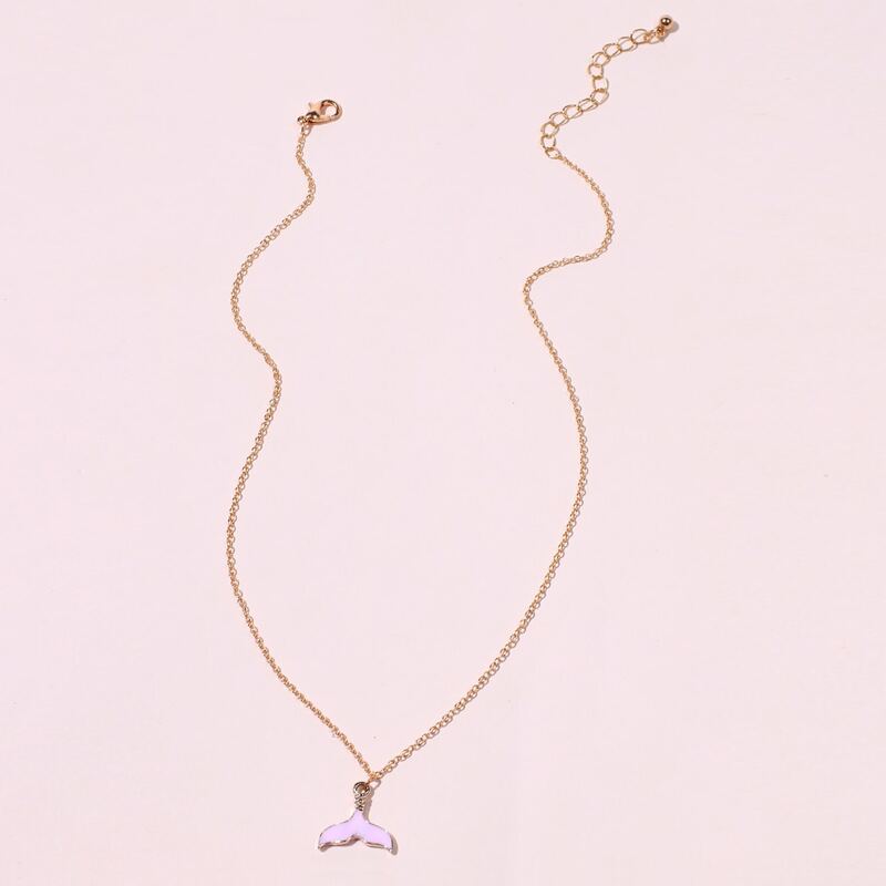 

1pc Mermaid Chain Necklace, Pink