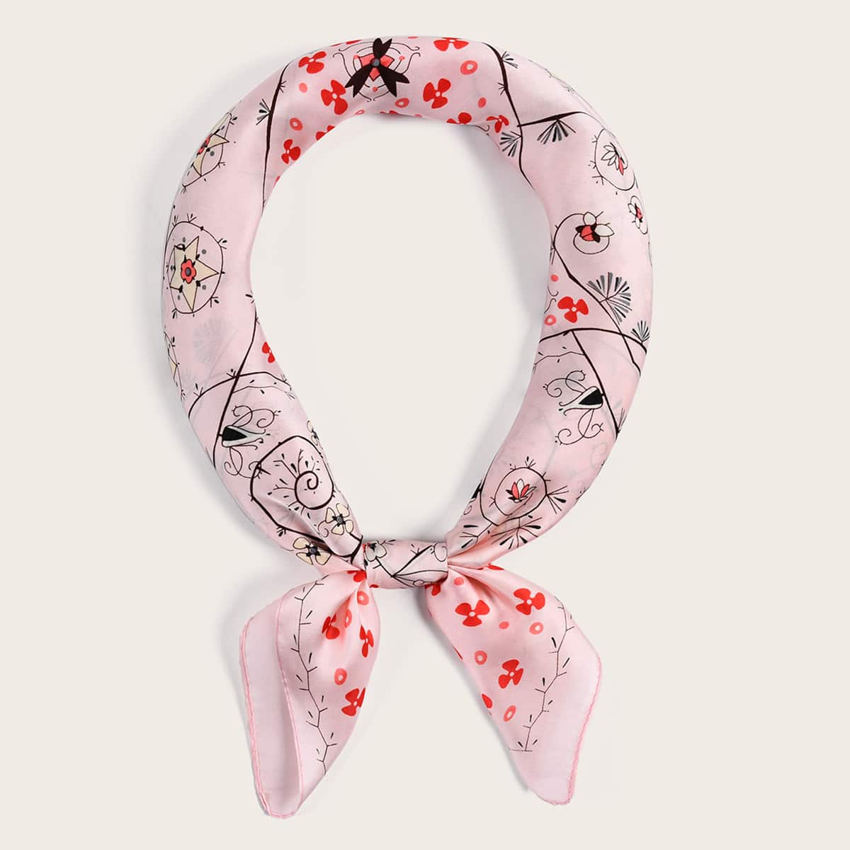 

Flower Pattern Bandana, Pink