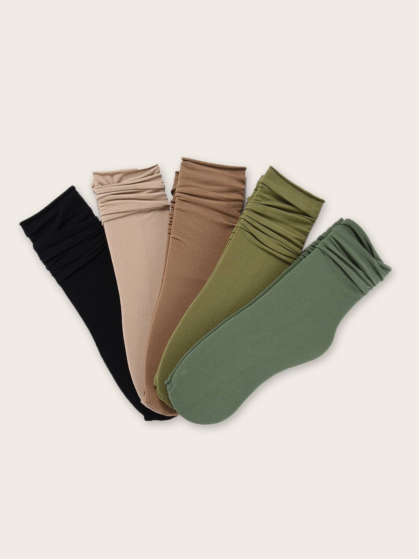 5par vanliga slouchy strumpor - Multifärgad - Visa 1