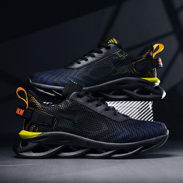 

Мужские контрастные кроссовки, Чёрный