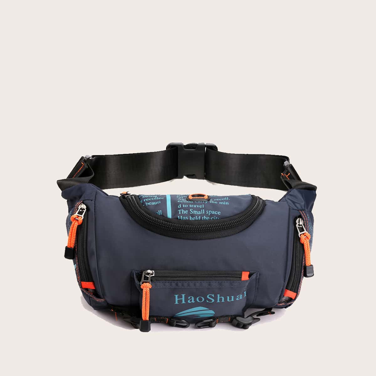 

Guys Zip Front Letter Graphic Fanny Pack, Navy