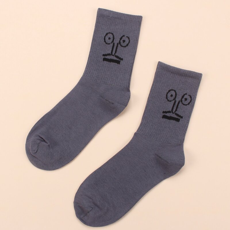 

Cartoon Graphic Socks, Grey