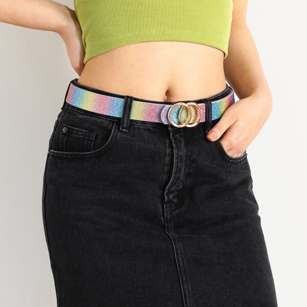 

Double O-ring Buckle Belt, Multicolor