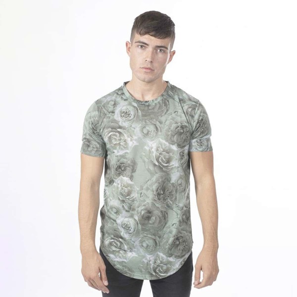 

Men Tie Dye And Floral Print Tee, Green