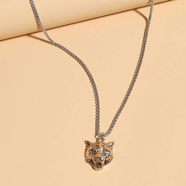 

Мужской браслет с декором тигра, Золотистый