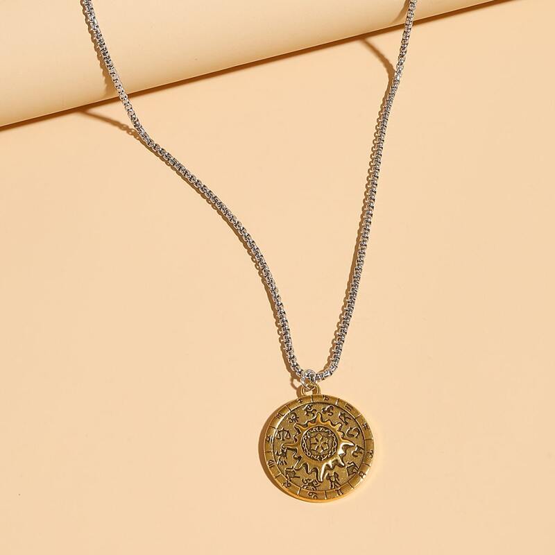 

Guys Coin Charm Necklace, Gold