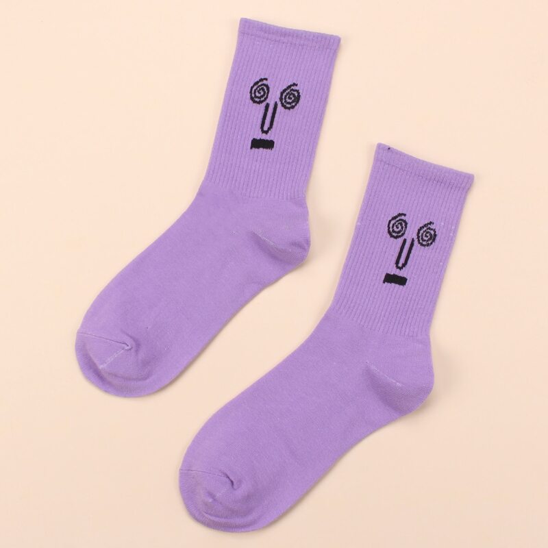 

Cartoon Graphic Socks, Purple