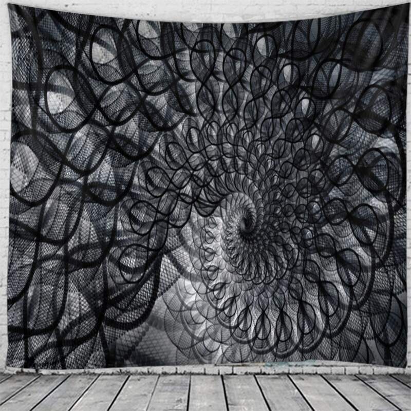 

Swirl Print Tapestry, Black