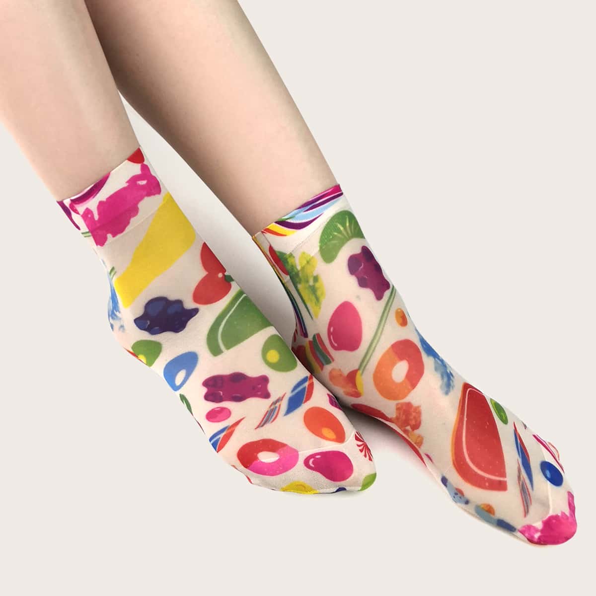 

Flower Pattern Socks, Multicolor