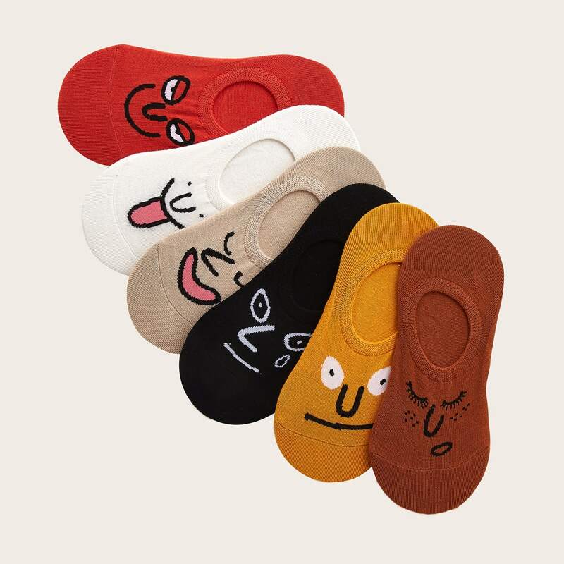 

6pairs Cartoon Graphic Socks, Multicolor