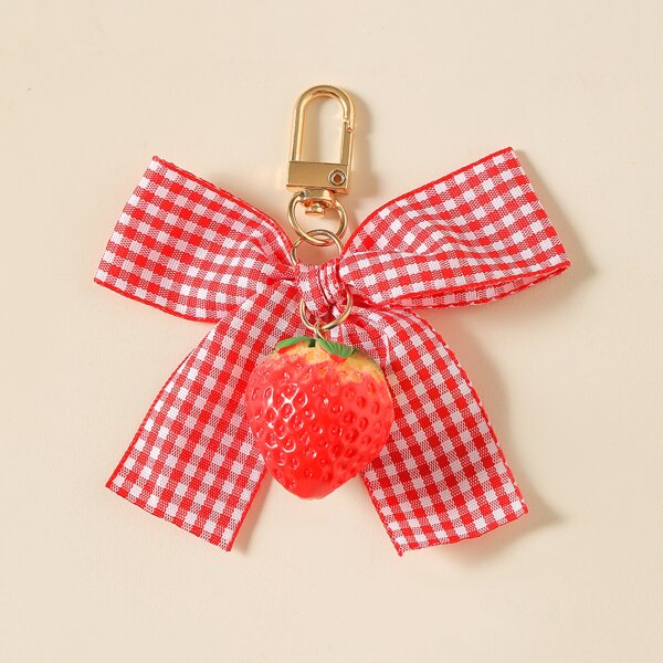 

Bow Charm Keychain, Red
