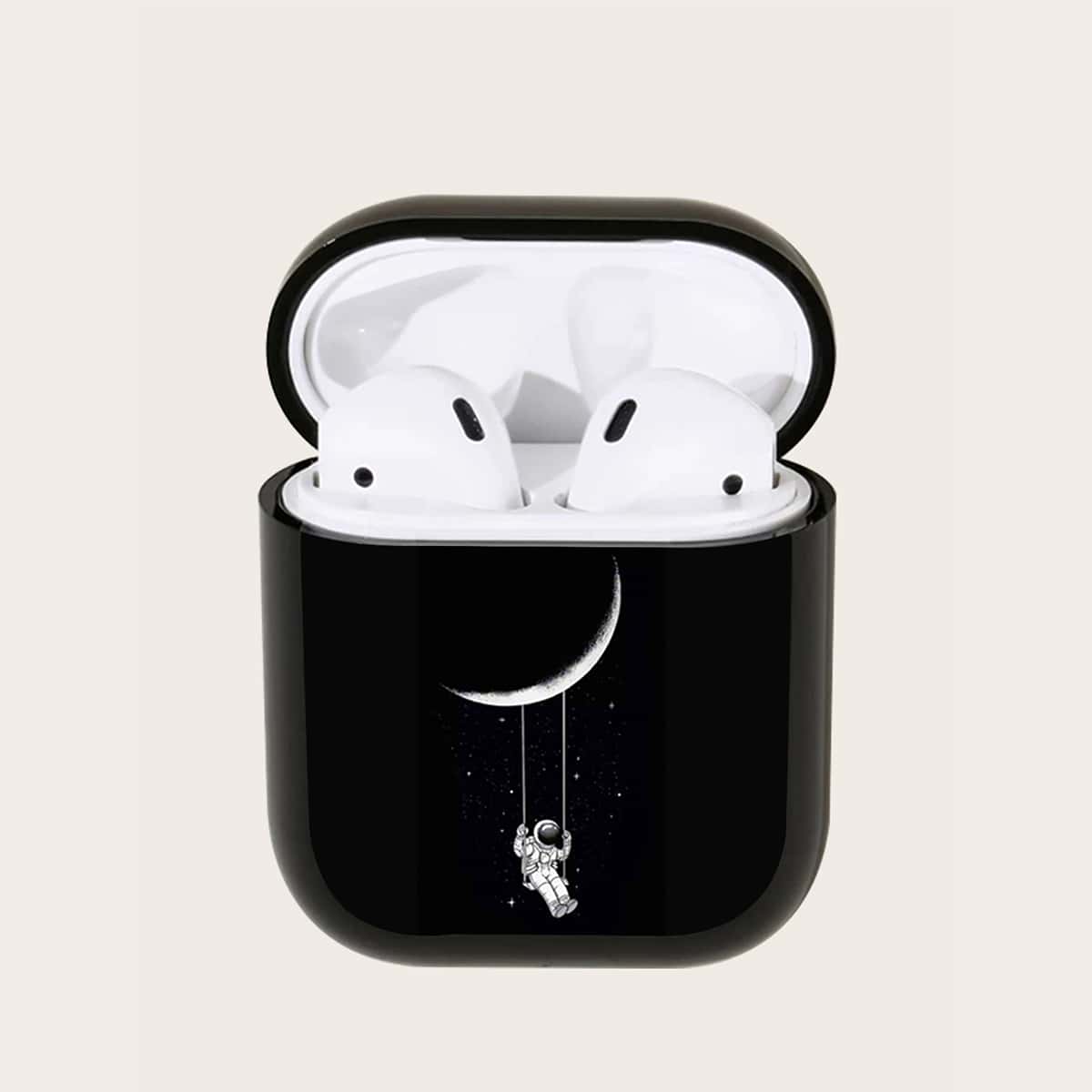 

Spaceman Print AirPods Case, Black