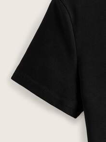 SHEIN Tops con gái Con số màu đen Giải trí - màu đen - Xem 3