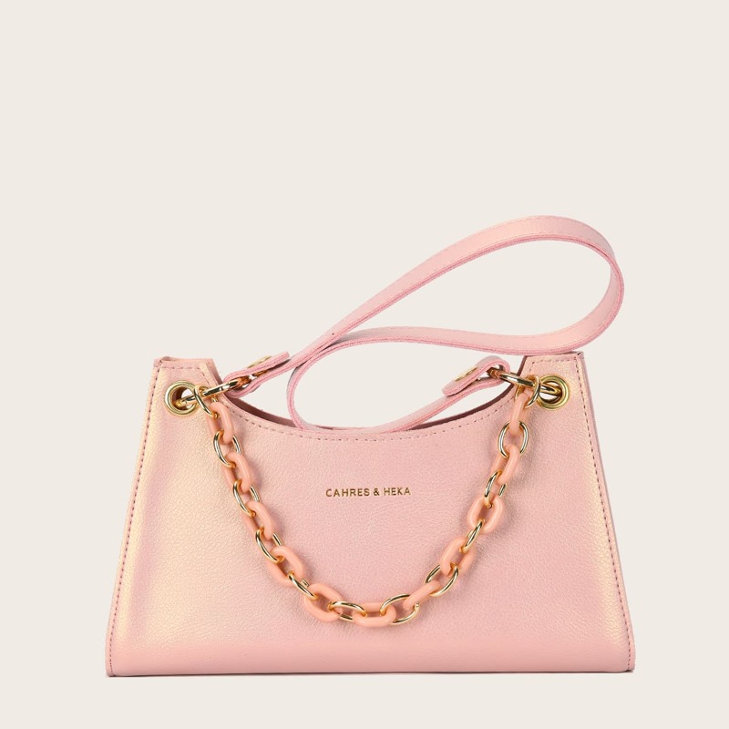 

Chain Handle Tote Bag, Pink
