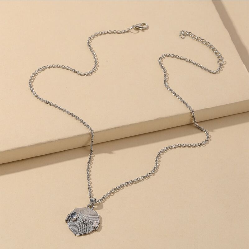 

Guys Geometric Charm Necklace, Silver