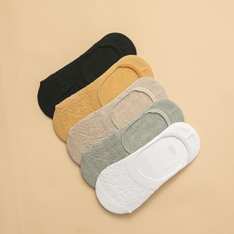 

5pairs Mesh Invisible Socks, Multicolor
