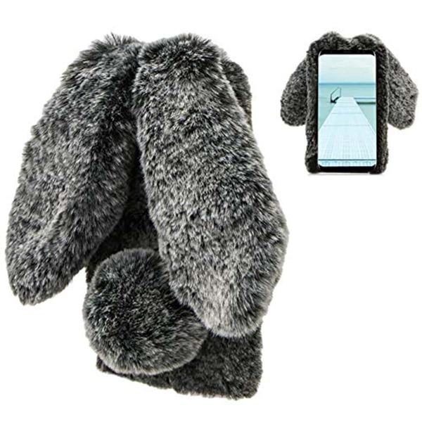 

Plush Rabbit iPhone Case, Grey