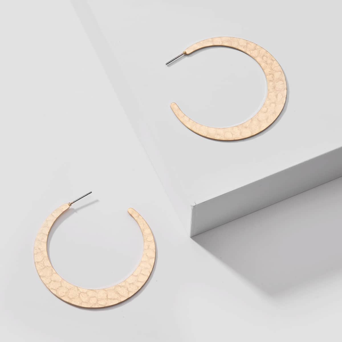 

Cuff Hoop Earrings, Beige