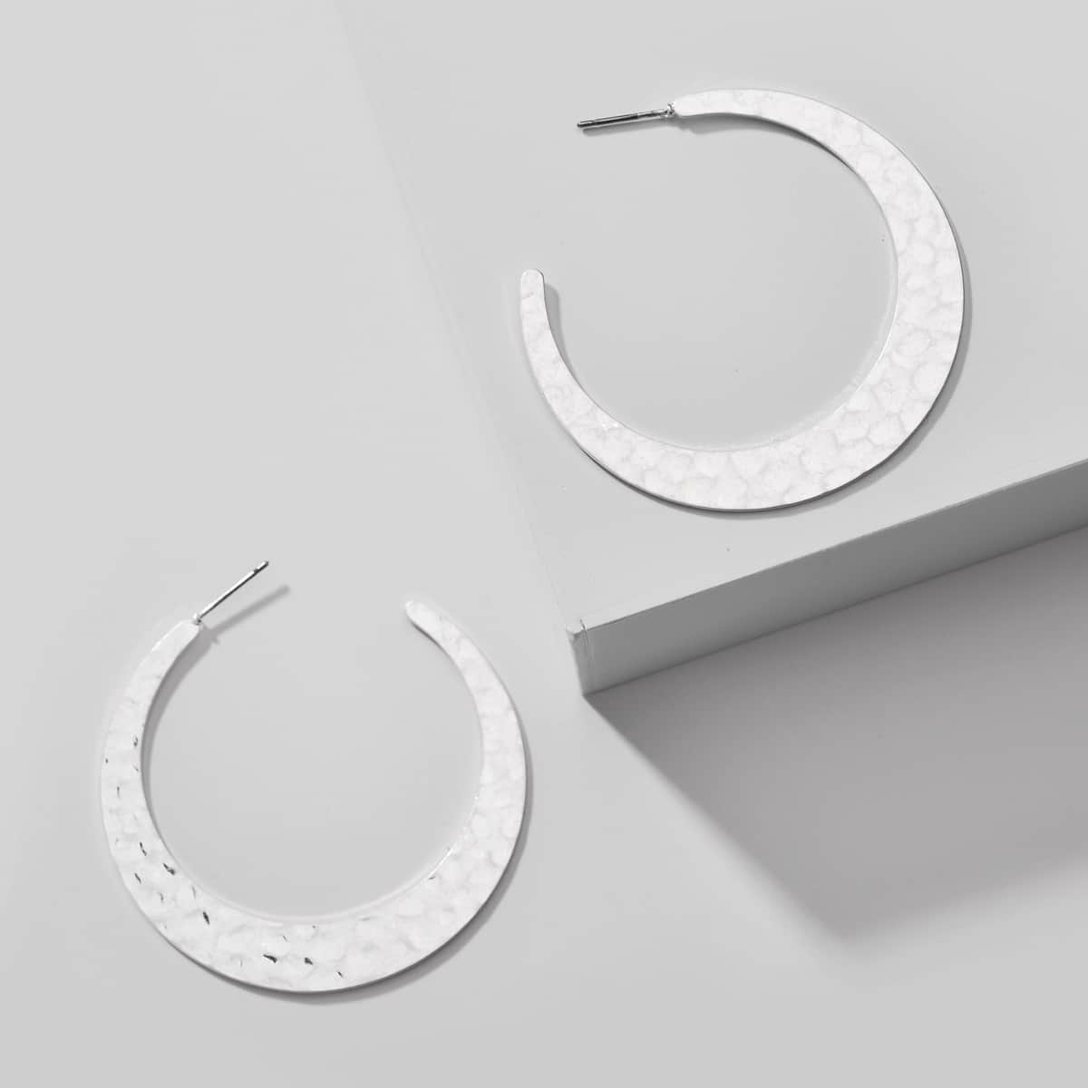 

Cuff Hoop Earrings, White