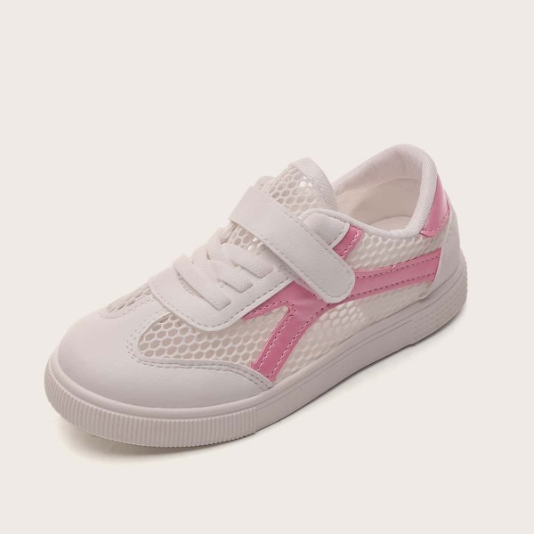 

Girls Lace--up Front Mesh Panel Sneakers, White