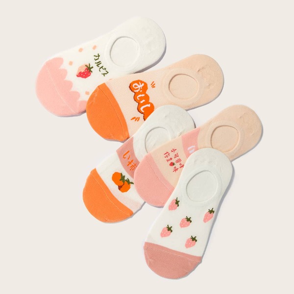 

Носки с фруктовым узором 5 пар, Многоцветный