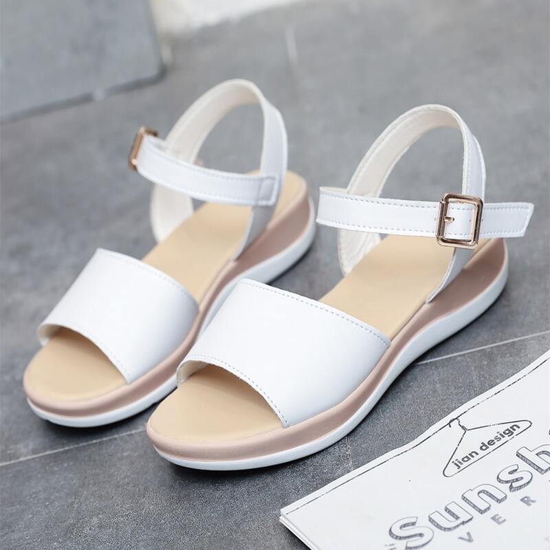 

Minimalist Ankle Strap Sandals, White