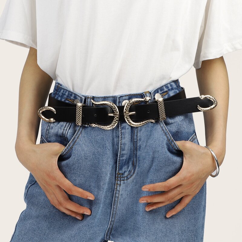 

Textured Buckle Belt, Black